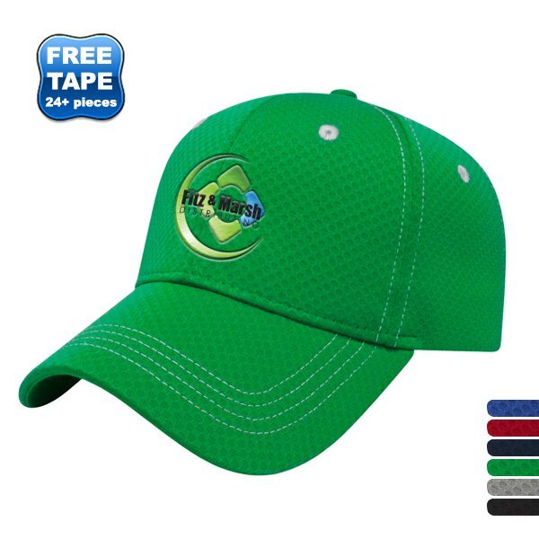 Soft Textured Polyester Mesh Constructed Performance Cap