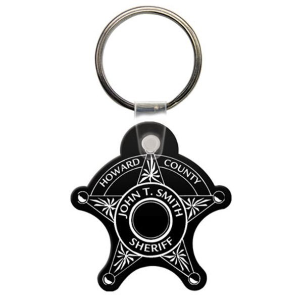 Sheriff 5 Point Badge Soft Vinyl Flexible Key Tag