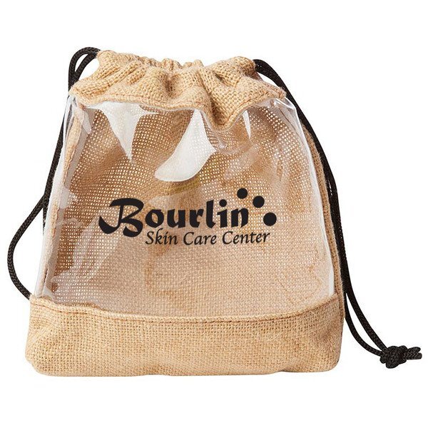 Clear Jute Drawstring Pouch