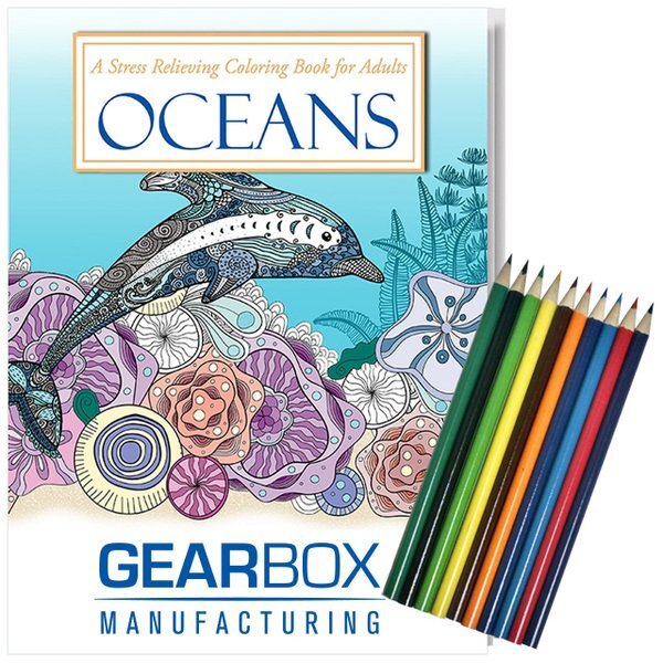 Promotional Adult Coloring Book With Colored Pencils