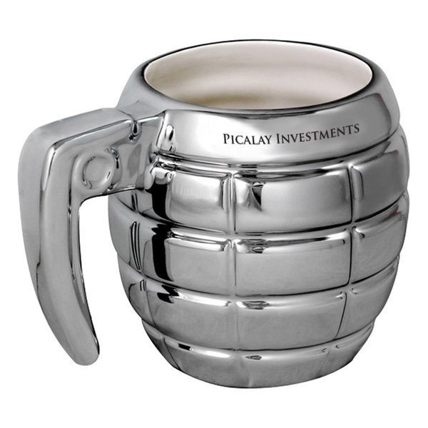 Silver Ceramic Grenade Mug
