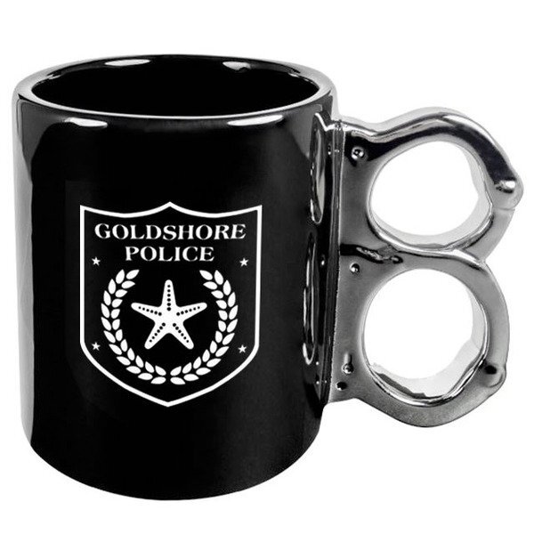 Black and Gunmetal Handcuff Mug