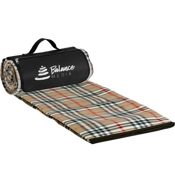 Roll-Up Picnic Blanket, Tartain Plaid, 59" x 53"