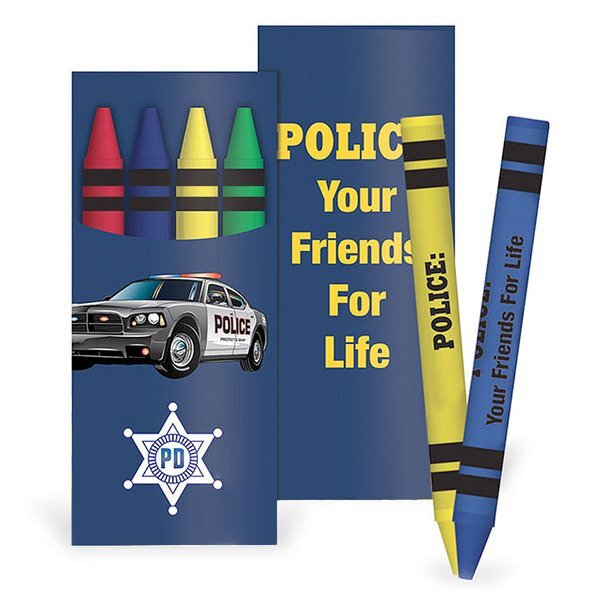 Police Your Friends For Life with Vehicles Crayon Pack, Stock