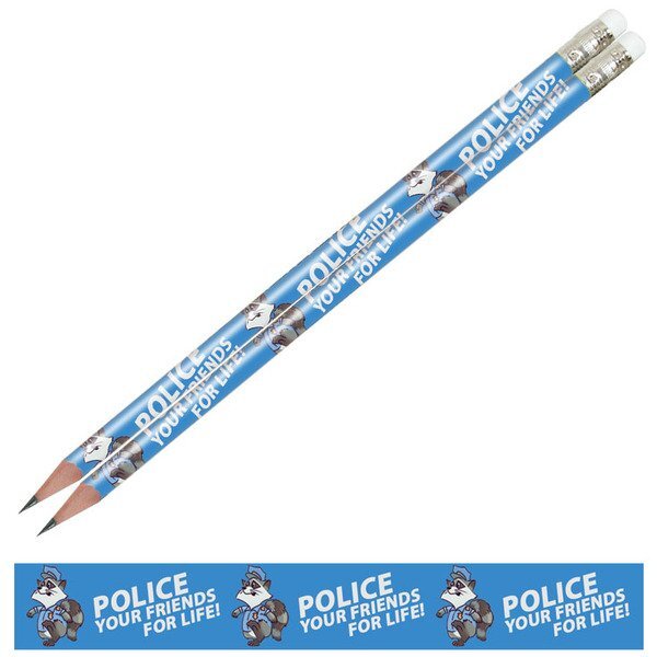 Police Your Friends For Life Full Color Pencil, Stock