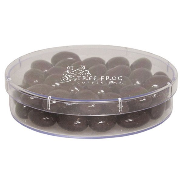 Large Round Candy Container - Chocolate Covered Almonds