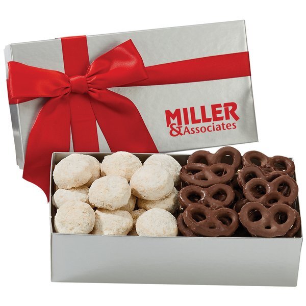 Executive Box w/ Almond Tea Cookies & Mini Chocolate Pretzels