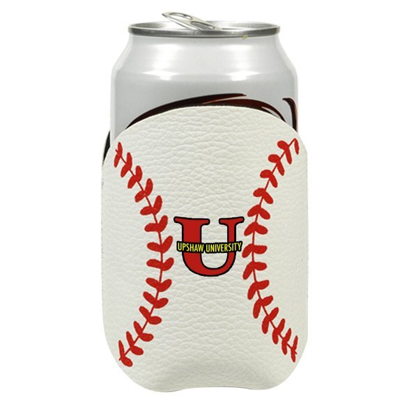 Stiched Leather Baseball Can Cooler