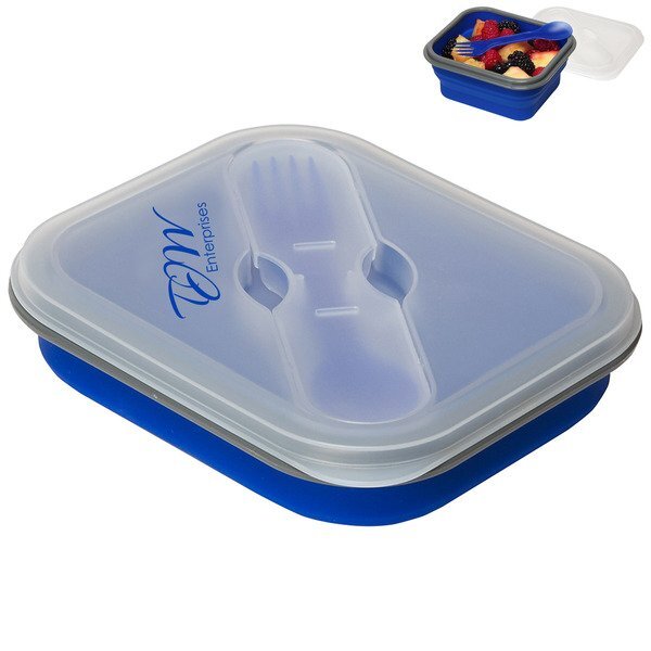 Rumple Silicone Collapsible Lunch Box w/ Fork & Spoon