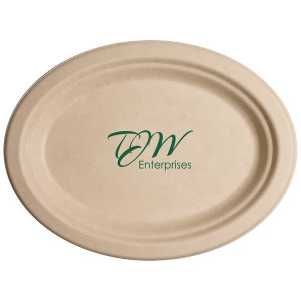 Biodegradable Oval Kraft Paper Plate, 10"