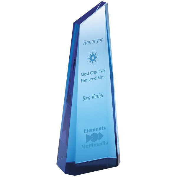 Blue Tower Crystal Award, 8-3/4"