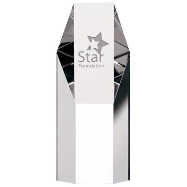 Hexagonal Crystal Tower Award, Medium, 7-1/4"