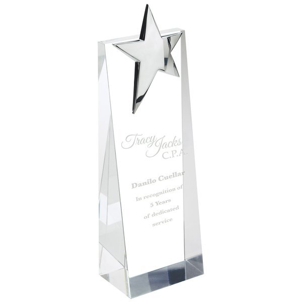 Zenith Star Vertical Crystal Award, Medium, 8-7/8"