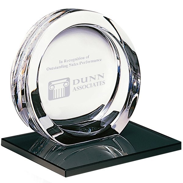 Mario Cioni® High Tech 24% Full Lead Crystal Award on Glass Base, Medium, 5-1/2"
