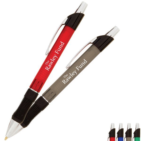 Stylex Click-Action Translucent Ballpoint Pen w/ Textured Grip