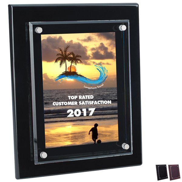 Floating Glass Award Plaque, 8" x 10"