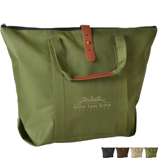 Mallard Polyester Tote w/ Leather-Like Accents
