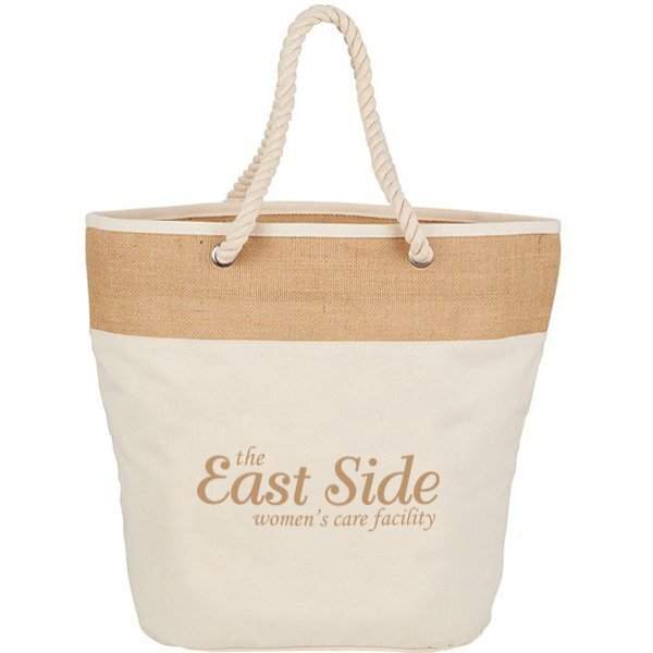 Cotton Canvas & Jute Rope Tote
