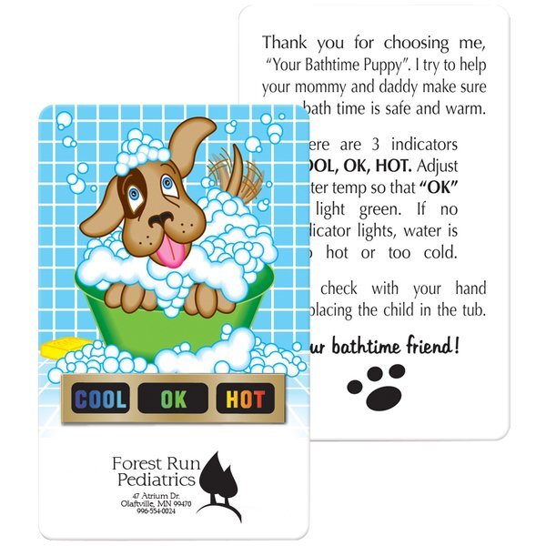 Tub Tester Puppy Bath Thermometer Card