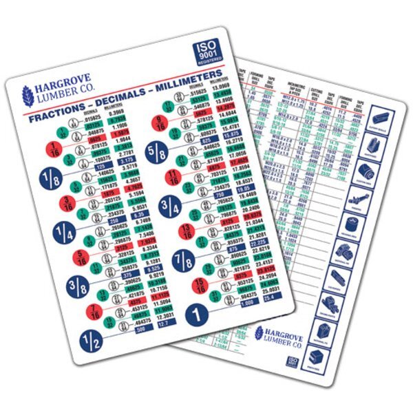 Decimal Equivalent Chart, 81/2" x 11" Foremost Promotions