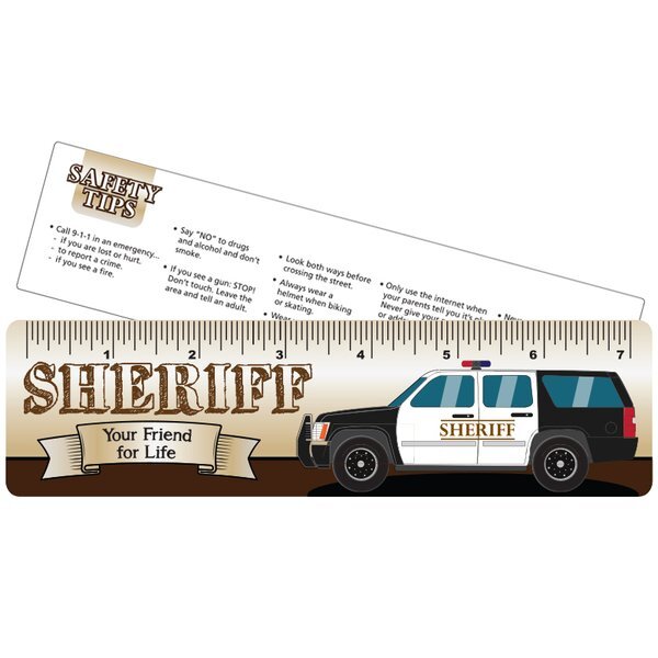 Sheriff Your Friend for Life Laminated Safety Ruler, Stock