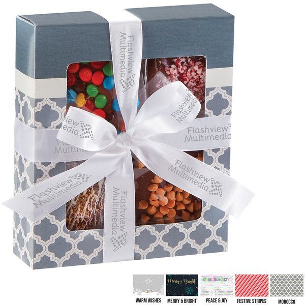 Chocolate Covered Gourmet Goodies in a Square Gift Box