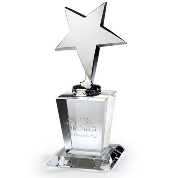 North Star Silver & Crystal Award, 7-1/2"