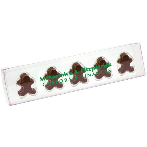 Chocolate Gingerbread Shaped Men Five-Piece Set in Plastic Sleeve