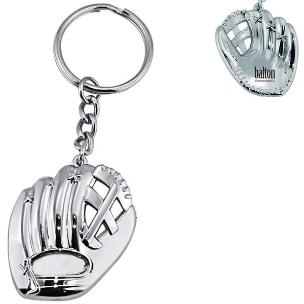 Baseball Glove Silver Key Chain