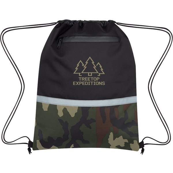 Camo Accent Drawstring Reflective Sports Pack