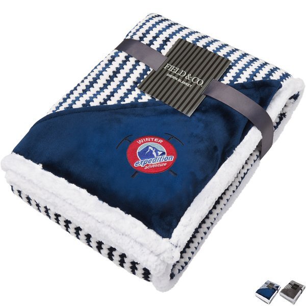 Field & Co.® Chevron Striped Sherpa Blanket, 50" x 60"