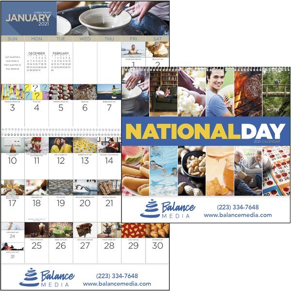National Day Spiral Wall Calendar Health Promotions Now