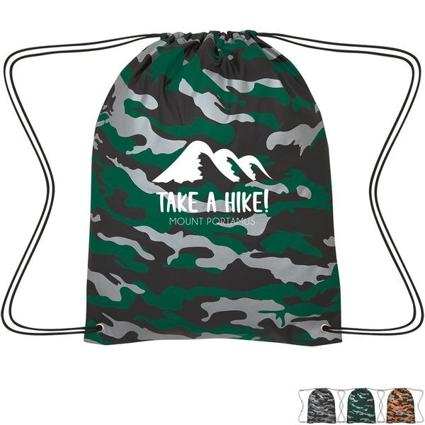 Reflective Camo Polyester Drawstring Sports Pack