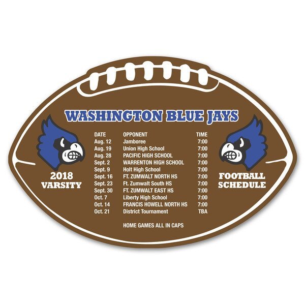 Football Shaped Schedule Magnet