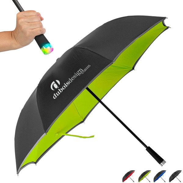 Cumulus Reversible LED Light Up Umbrella, 48" Arc