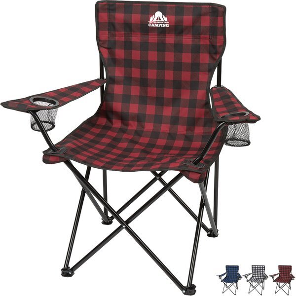 Northwoods Polyester Plaid Folding Chair w/ Carrying Bag