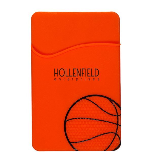 Sport-Themed Silicone Phone Pocket - Basketball
