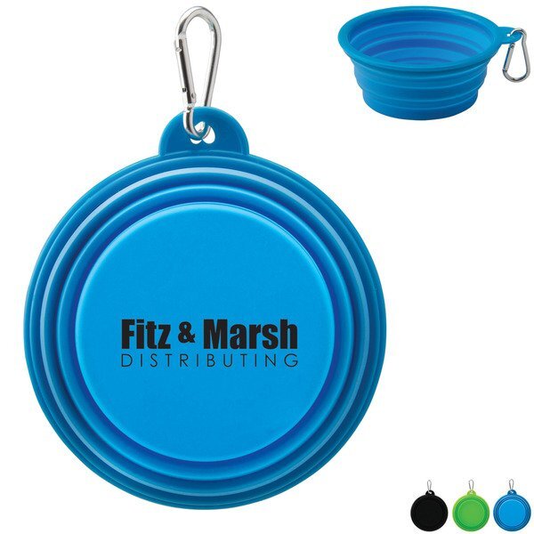 Collapsible Silicone Pet Bowl w/ Carabiner