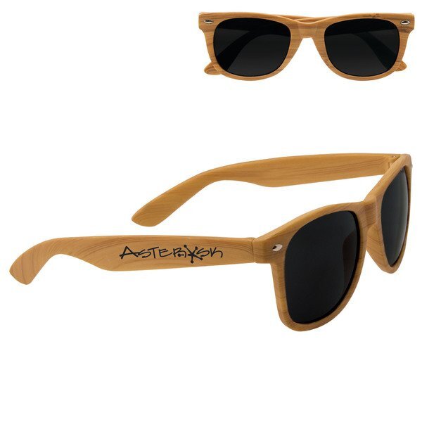 Wood Grain Sunglasses w/ UV Protection