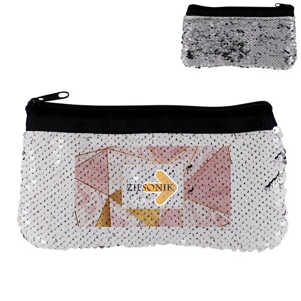 Vibrant Marble Sequin Pouch
