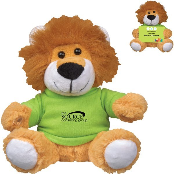 Hold-A-Card Lincoln Plush Lion, 6" - CLOSEOUT!