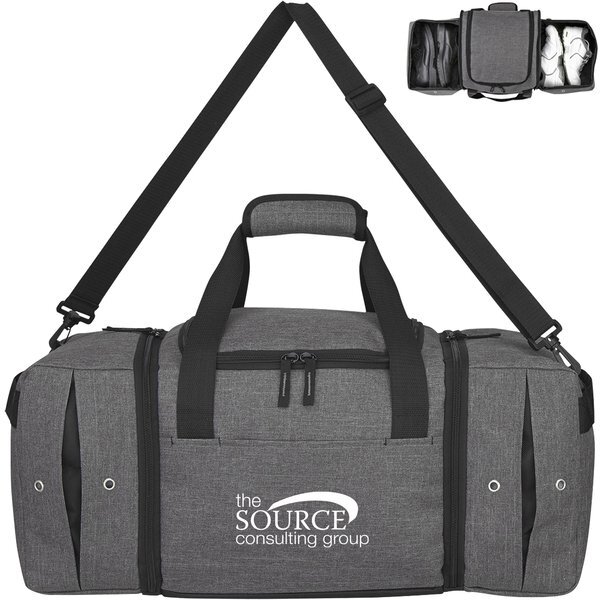 Deluxe Heathered Polyester Sneaker Duffel Bag, 22"