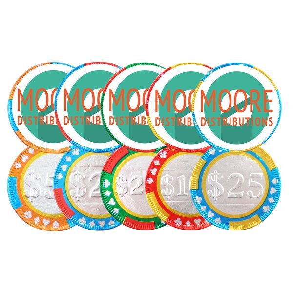Chocolate Poker Chips w/ Label