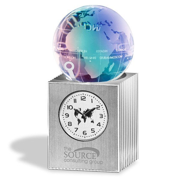 Crystal Globe World Time Clock with Mood Light