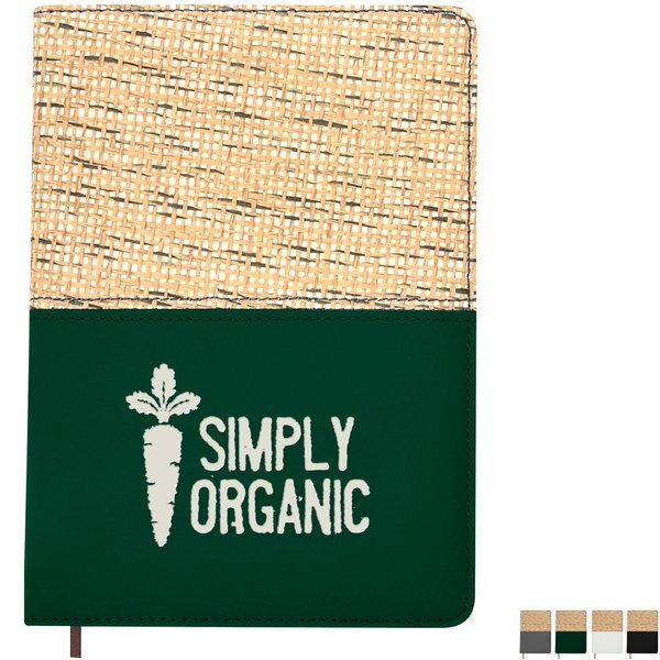 Baley Lined Straw Accent Journal, 5-1/8" x 7-1/8"