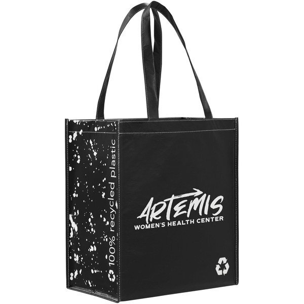Laminated 100% Recycled Shopper, Black