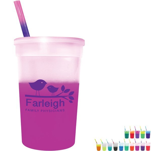 Mood Color Changing Stadium Cup Straw & Lid Set, 22oz.