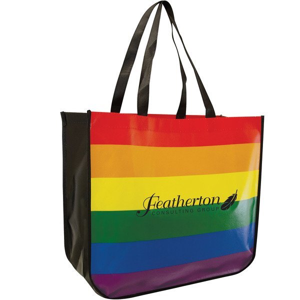 Rainbow Recycled Laminated Non-Woven Large Tote