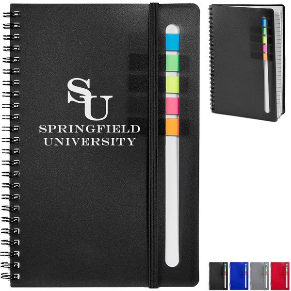 Semester Spiral Notebook w/ Sticky Flags, 6-1/4" x 8-1/2"
