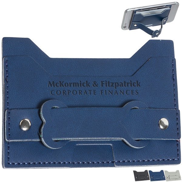 Sierra Leatherette Card Holder & Phone Stand